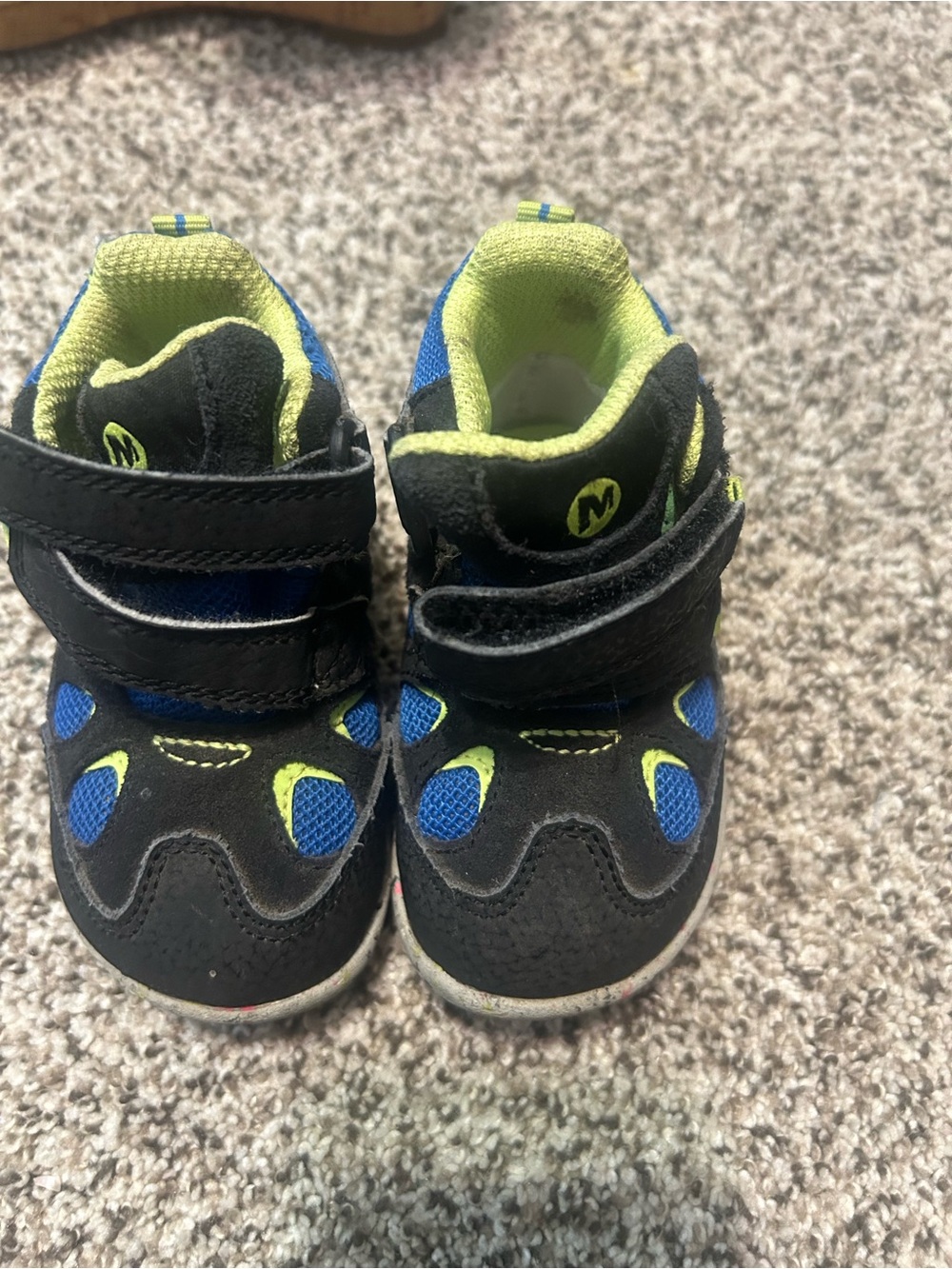 Merrell Black, Blue & Lime Kids Sneakers